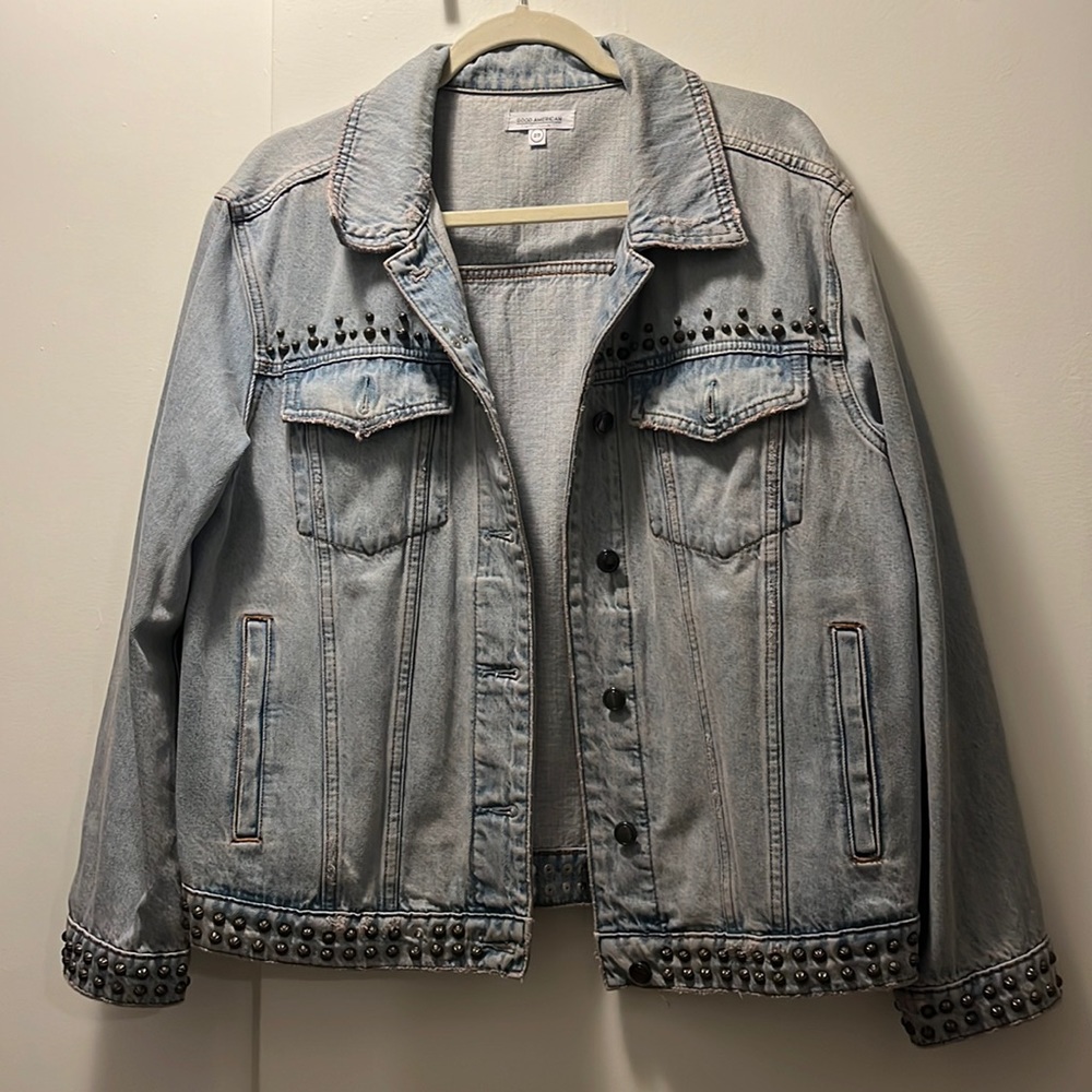 Good American Jean Jacket with Studded Detailing